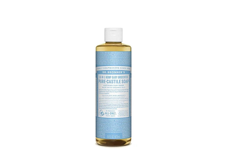 Dr. Bronner's Pure-Castile Soap Liquid (Hemp 18-in-1) Unscented (Baby) 473ml