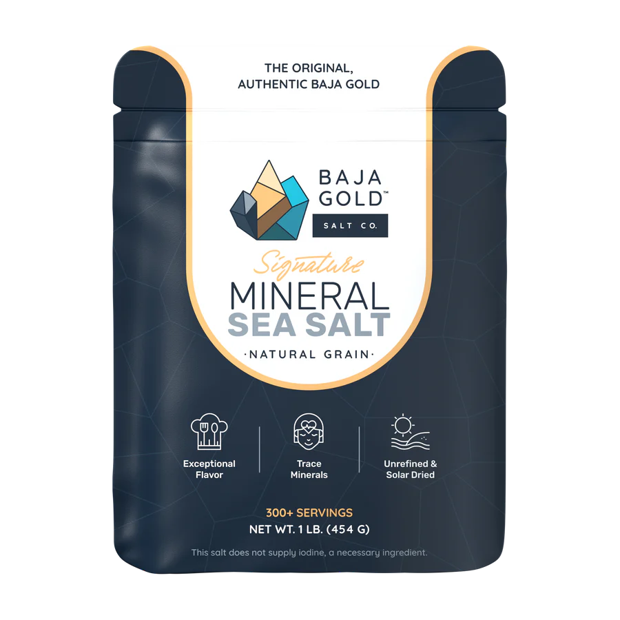 Baja Gold Signature Mineral Sea Salt - Natural Grain Crystals 454g