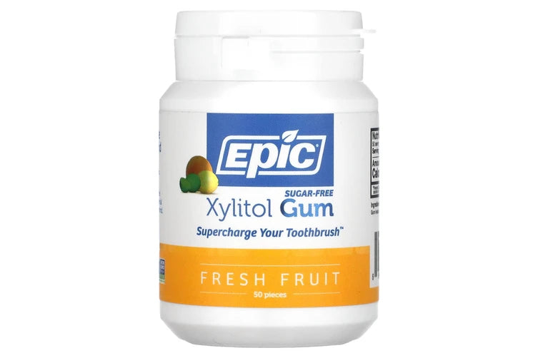 Epic Dental, Xylitol Gum, Sugar-Free, Fresh Fruit, 50 Pieces