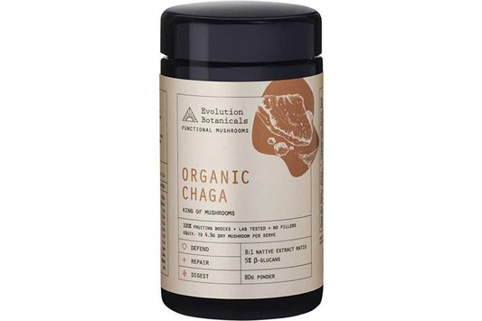 Evolution Botanicals Chaga Extract - Organic 11:1 King Of Mushrooms (Siberian Origin) 100g