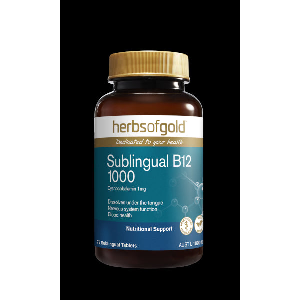 Herbs of Gold Sublingual B12 1000 75tabs