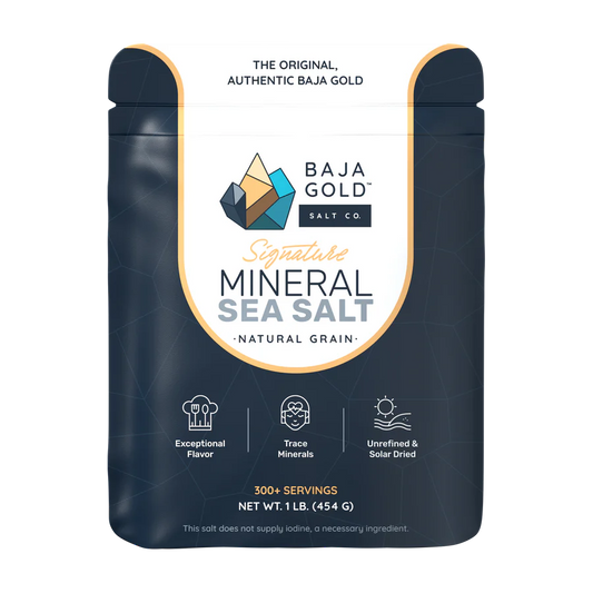 Baja Gold Signature Mineral Sea Salt - Natural Grain Crystals 454g