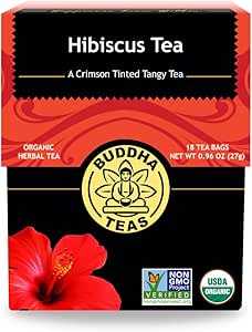 Buddha Teas Organic Herbal Hibiscus 18 Teabags