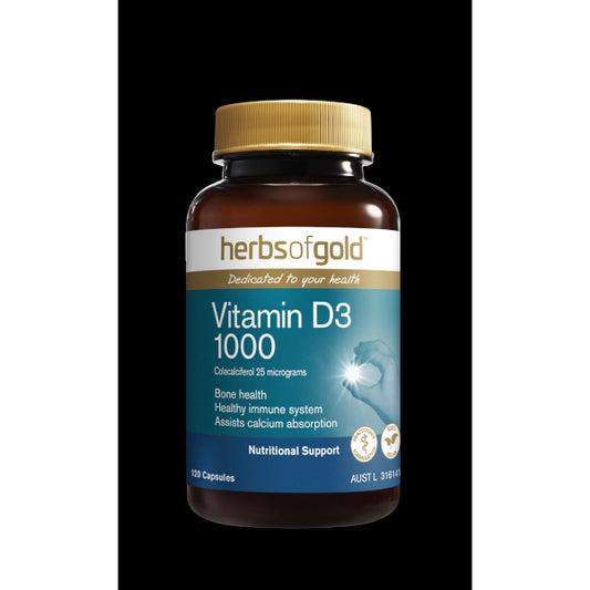 Herbs of Gold Vitamin D3 1000iu Vegan 120caps