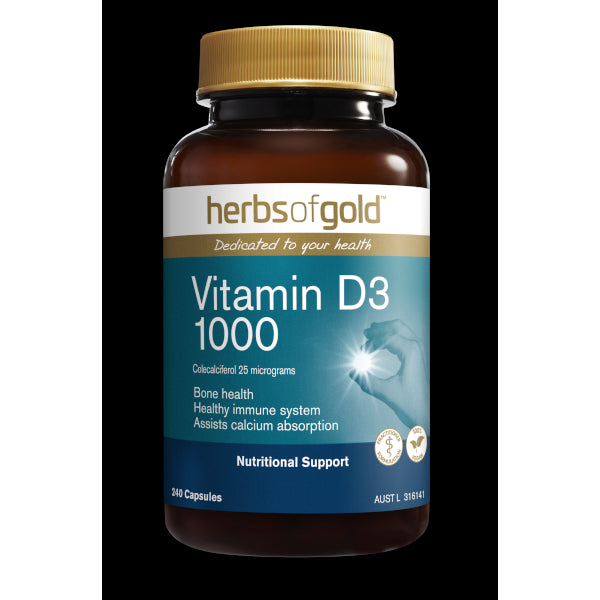 Herbs of Gold Vitamin D3 1000iu 240caps vegan