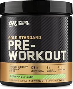 OPTIMUM NUTRITION Gold Standard Pre Workout, Green Apple, 300g, 30 Servings