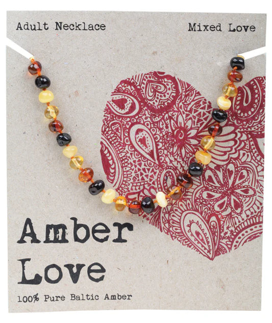 Amber Love Adult Necklace Mixed Love