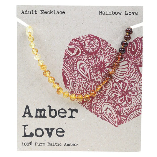 Amber Love Necklace Rainbow Love