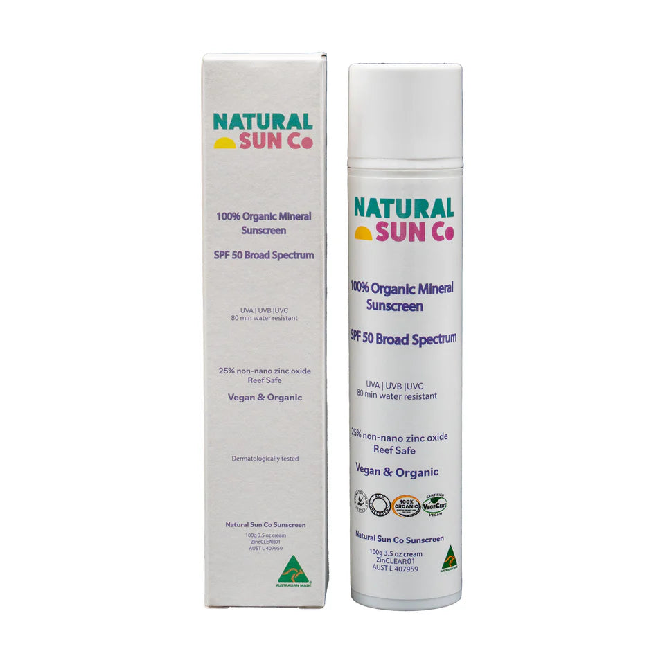 Natural Sun Co 100% Organic Mineral Sunscreen SPF50 Broad Spectrum 150g