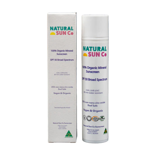 Natural Sun Co 100% Organic Mineral Sunscreen SPF50 Broad Spectrum 150g