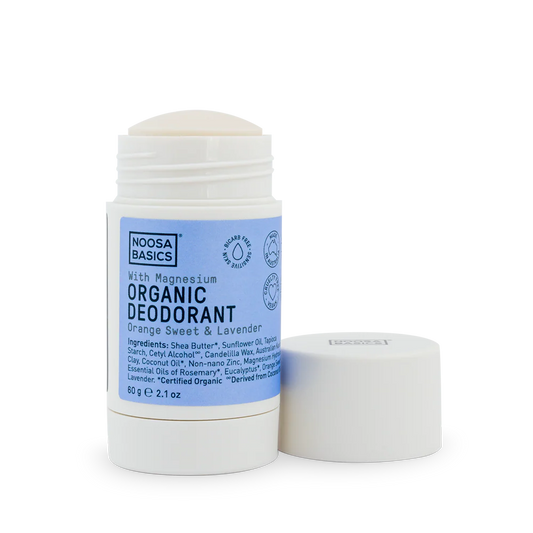Organic Deodorant Stick with Magnesium / Bi-Carb Free - Sweet Orange & Lavender 60g