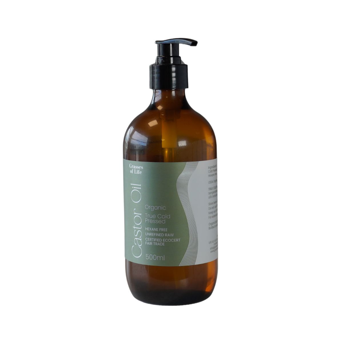 Grasses of Life Castor Oil Pump Bottle 500ml