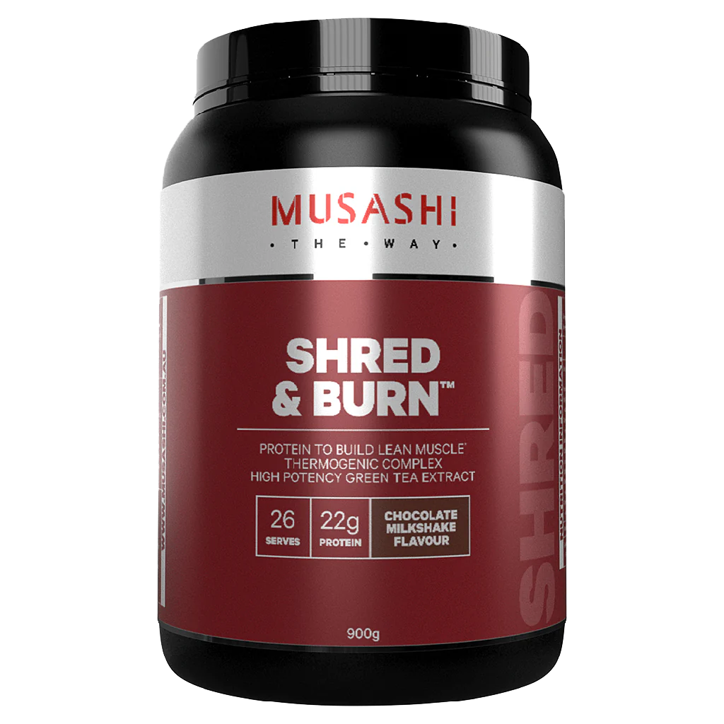 Musashi Shred and Burn 900g Protein Chocolate Milkshake Flavour