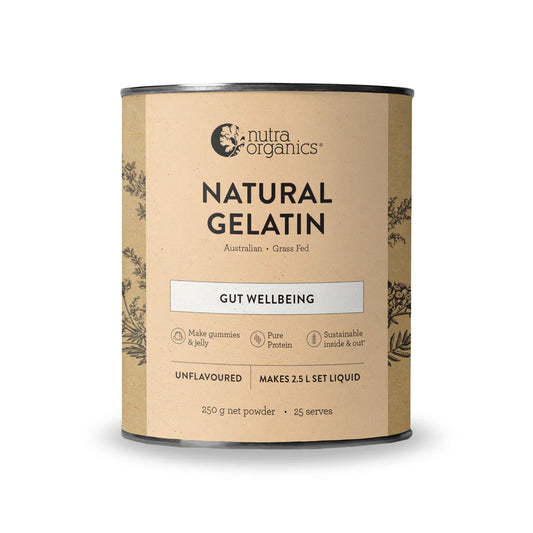 Nutra Organics Natural Gelatin (Gut Digestive Health) Unflavoured 250g Powder