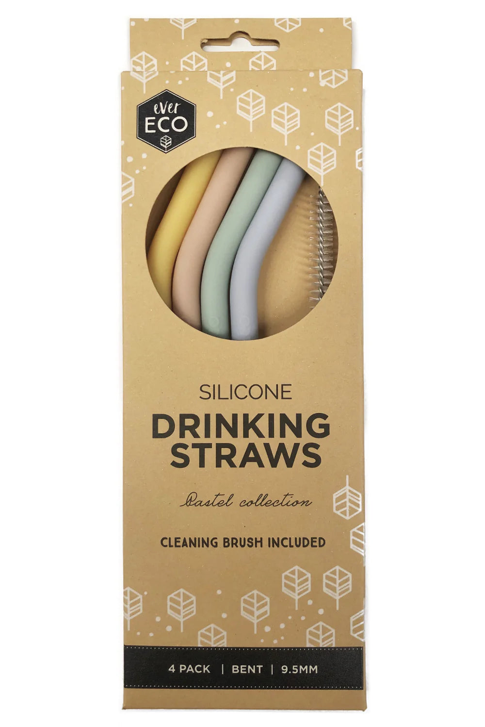 Ever Eco Silicone Straws Bent 4pk