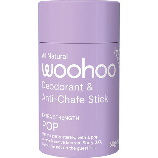 Woohoo Body Deodorant Stick 60g - Extra Strength Pop