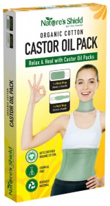 Nature's Shield Organic Castor Oil Waist & Neck Pack (50cm x 22cm) + Neck Wrap (53cm x 9cm)