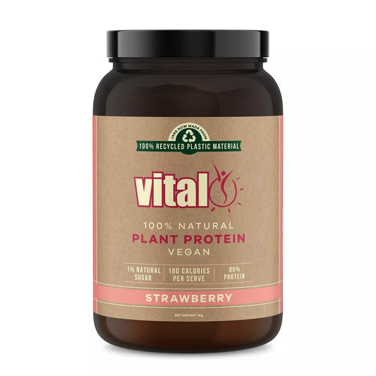 Vital Plant Protein Strawberry 1KG - 100% Natural Plant Based - Vegan Friendly