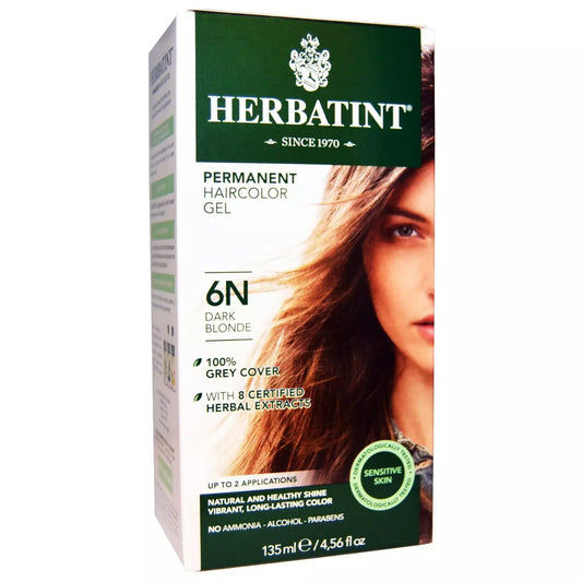 Herbatint 6N Dark Blonde Permanent Herbal Hair Colour Gel - 150ml