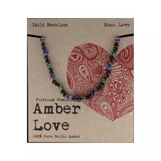 Amber Child Necklace Moon Love