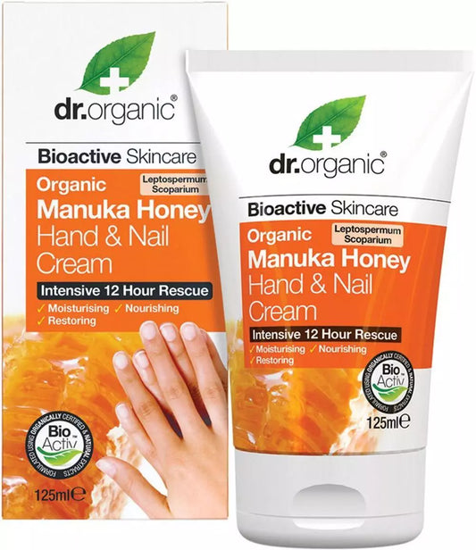 Dr Organic Hand & Nail Cream Organic (Manuka Honey) - 125mL