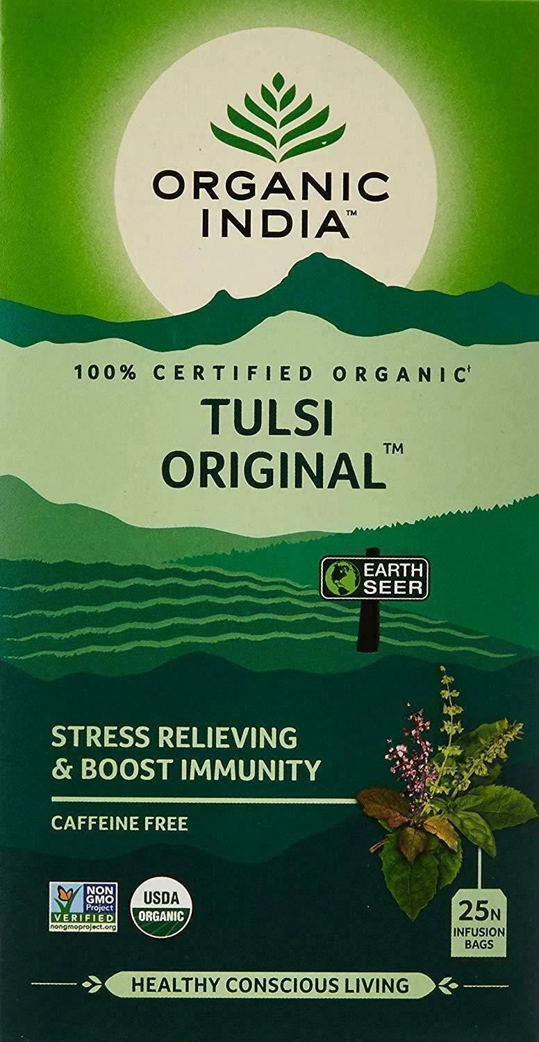 Tea Tulsi Original Tulasi Organic India Caffeine Free Natural 25 Tea Bag