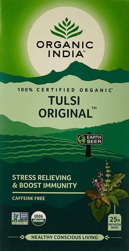 Tea Tulsi Original Tulasi Organic India Caffeine Free Natural 25 Tea Bag